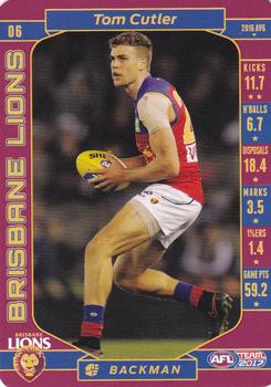 2017 Team Zone AFL Team #6 Tom Cutler Front